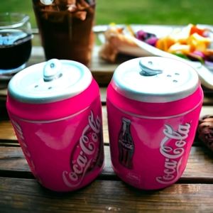 Vintage Can Style Ceramic Coca Cola Salt & Pepper Shakers (No Box)